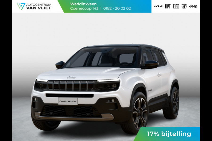 Jeep Avenger Summit 54 kWh | 17% Bijtelling | Schuif/Kanteldak | Leder&Winter Pack | Warmtepomp | Info&Convenience Pack