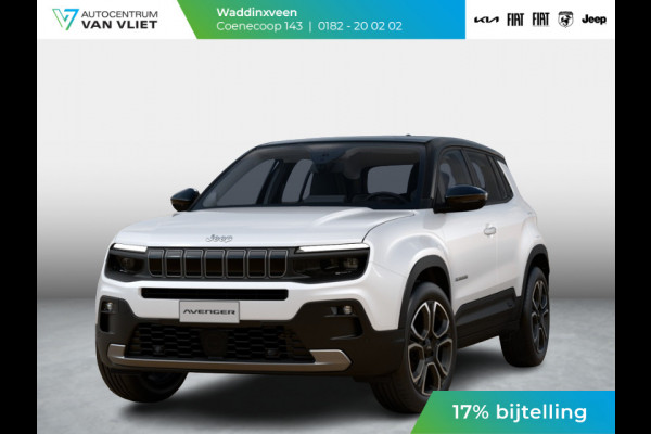 Jeep Avenger Summit 54 kWh | 17% Bijtelling | Schuif/Kanteldak | Leder&Winter Pack | Warmtepomp | Info&Convenience Pack