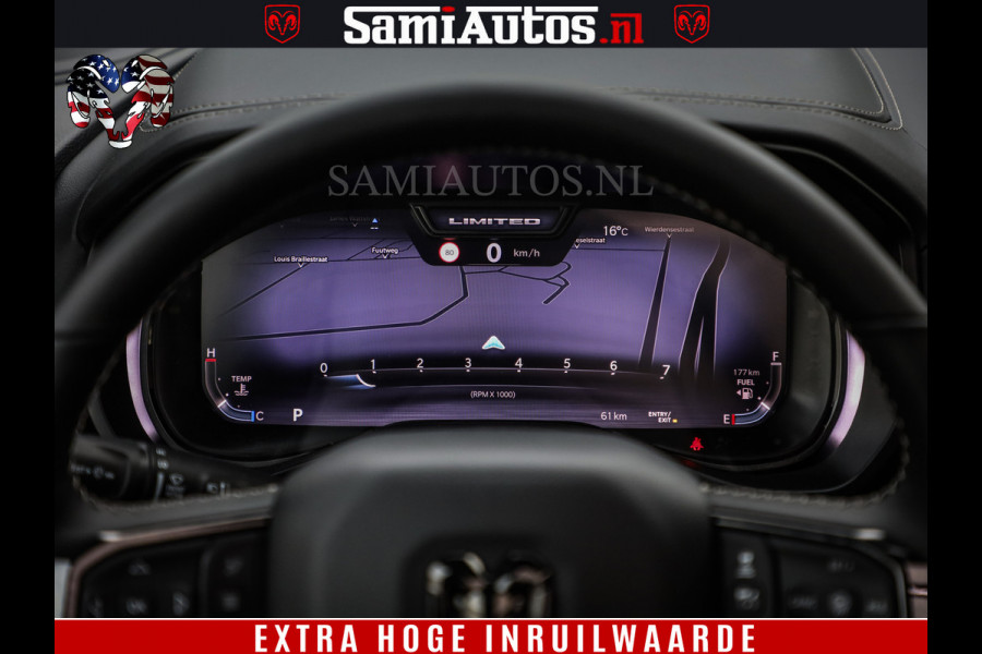 Dodge Ram 1500 Limited SPORT H.O 540HP 706Nm | Massage + Full Option | De Meest Luxe en Volle Pick-Up in zijn Klasse | Comfortabele Dubbele Cabine met Royale 5 Zitplaatsen | BPM vrij | Nu Leverbaar uit Voorraad | Voorraad Nr 2355 - 5149