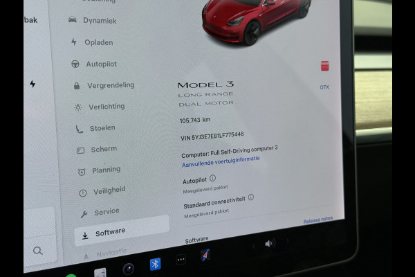 Tesla Model 3 Long Range AWD 75kWh 463PK Lmv FSD-3 Computer 18"Lm  Premium Audio AutoPilot Panoramadak Camera's Leer Adaptive-Cruise-Control+S 4WD Stoel en achterbank verwarming Elektr.Stoelen+Memory+Easy-Entry WiFi Origineel Nederlandse Auto Garantie op Accu/Motor tot 28-09-2028/192.000km