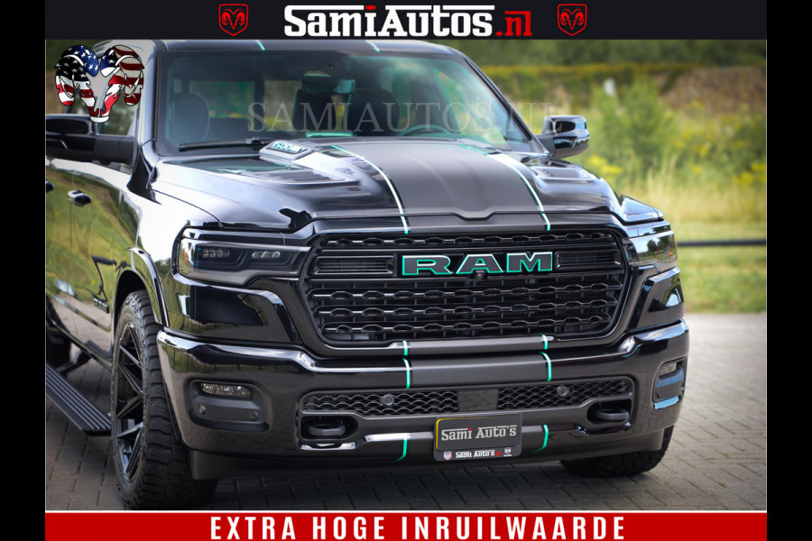 Dodge Ram 1500 Limited Night H.O 540HP 706Nm | Massage + Full Option | De Meest Luxe en Volle Pick-Up in zijn Klasse | Comfortabele Dubbele Cabine met Royale 5 Zitplaatsen | BPM vrij | Nu Leverbaar uit Voorraad | Voorraad Nr 2370 - 5411