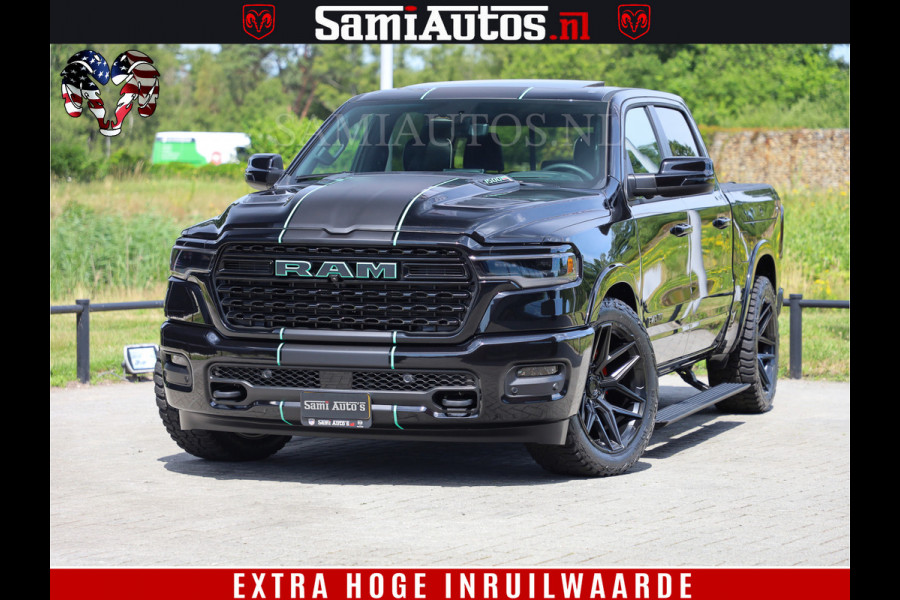 Dodge Ram 1500 Limited Night H.O 540HP 706Nm | Massage + Full Option | De Meest Luxe en Volle Pick-Up in zijn Klasse | Comfortabele Dubbele Cabine met Royale 5 Zitplaatsen | BPM vrij | Nu Leverbaar uit Voorraad | Voorraad Nr 2370 - 5411