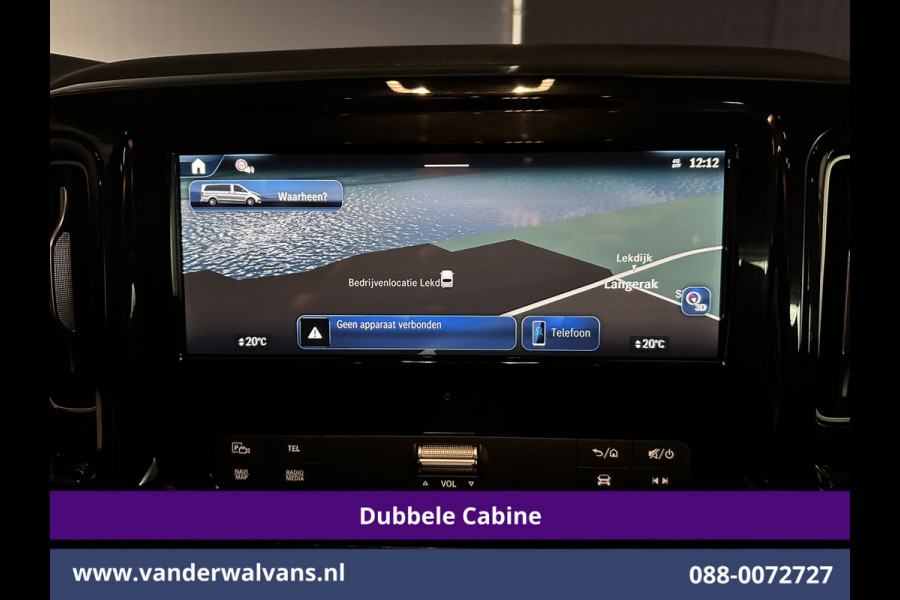 Mercedes-Benz Vito 116 CDI 164pk 9G-Tronic Automaat L2H1 Dubbele Cabine Fabrieksgarantie Euro6 Airco | 2x zijdeur | 5-Zits | 360 graden Camera | Na LED, LM velgen, 2500kg Trekhaak, Adaptieve Cruisecontrol, Parkeersensoren, Isofix, MBUX