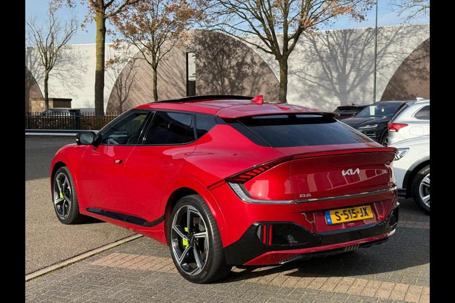 Kia Ev6 GT AWD 77.4 kWh 585PK!| PANO | KIA GARANTIE T/M 2029 | STOEL/STUUR VERW. | 360 CAMERA| ELEK. ACHTERKLEP| HEAD-UP| MERIDIAN AUDIO|