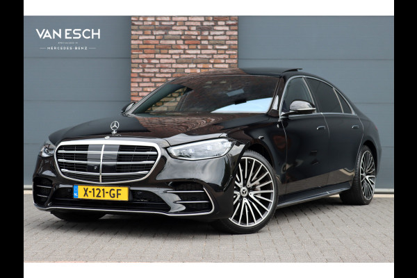 Mercedes-Benz S-Klasse 400d 4MATIC Lang AMG Line Aut9 | Airmatic | Achterasbesturing | Distronic+ | Zonweringspakket | Burmester | Stoelventilatie | Verwarmd Stuurwiel | HUD | Vlakkenverwarming |