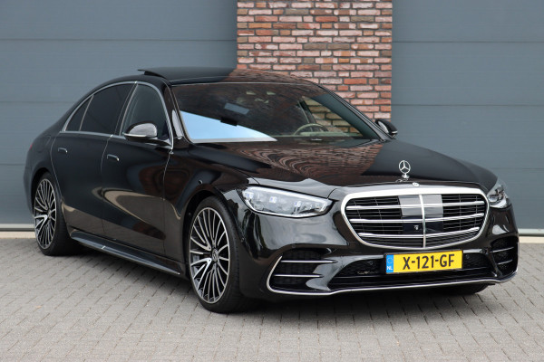 Mercedes-Benz S-Klasse 400d 4MATIC Lang AMG Line Aut9 | Airmatic | Achterasbesturing | Distronic+ | Zonweringspakket | Burmester | Stoelventilatie | Verwarmd Stuurwiel | HUD | Vlakkenverwarming |
