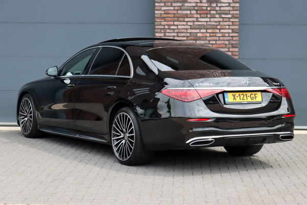 Mercedes-Benz S-Klasse 400d 4MATIC Lang AMG Line Aut9 | Airmatic | Achterasbesturing | Distronic+ | Zonweringspakket | Burmester | Stoelventilatie | Verwarmd Stuurwiel | HUD | Vlakkenverwarming |
