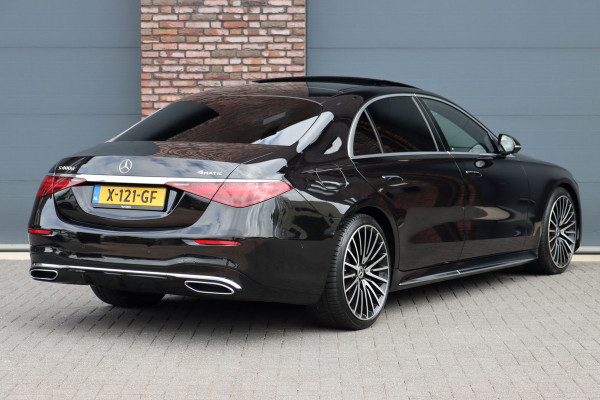 Mercedes-Benz S-Klasse 400d 4MATIC Lang AMG Line Aut9 | Airmatic | Achterasbesturing | Distronic+ | Zonweringspakket | Burmester | Stoelventilatie | Verwarmd Stuurwiel | HUD | Vlakkenverwarming |