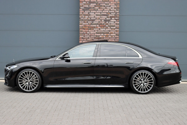 Mercedes-Benz S-Klasse 400d 4MATIC Lang AMG Line Aut9 | Airmatic | Achterasbesturing | Distronic+ | Zonweringspakket | Burmester | Stoelventilatie | Verwarmd Stuurwiel | HUD | Vlakkenverwarming |