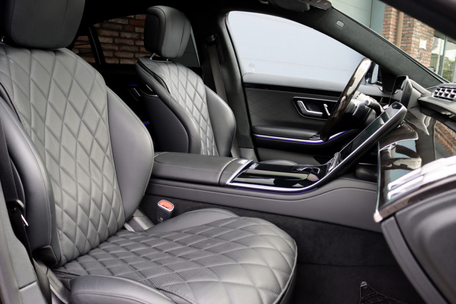 Mercedes-Benz S-Klasse 400d 4MATIC Lang AMG Line Aut9 | Airmatic | Achterasbesturing | Distronic+ | Zonweringspakket | Burmester | Stoelventilatie | Verwarmd Stuurwiel | HUD | Vlakkenverwarming |