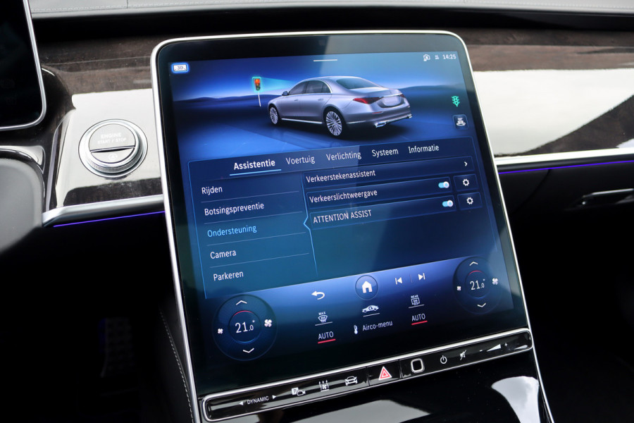 Mercedes-Benz S-Klasse 400d 4MATIC Lang AMG Line Aut9 | Airmatic | Achterasbesturing | Distronic+ | Zonweringspakket | Burmester | Stoelventilatie | Verwarmd Stuurwiel | HUD | Vlakkenverwarming |