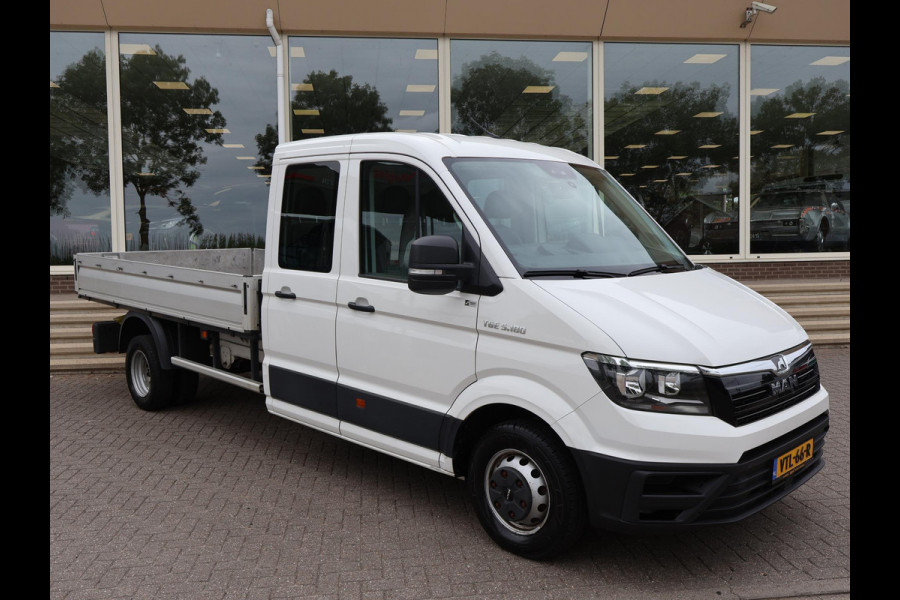 MAN TGE 50 2.0 TDI 177 PK DSG AUT. D.C. DUBBEL LUCHT 7-PERS. OPEN LAADBAK + 3500 KG TREKHAAK | STANDKACHEL