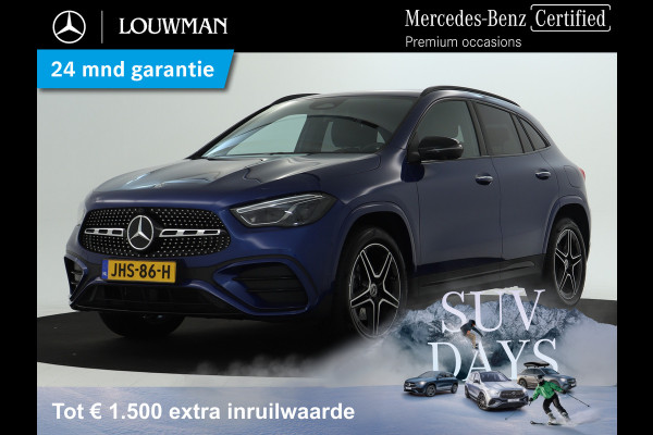 Mercedes-Benz GLA 250 e AMG Plug-In Hybride Edition AMG Line | Night Pakket | Distronic | 360° Camera | AC en DC Laden | MultiBeam Koplampen | Stuur en Stoeverwarming. Inclusief 24 maanden Mercedes-Benz Certified garantie voor Europa.