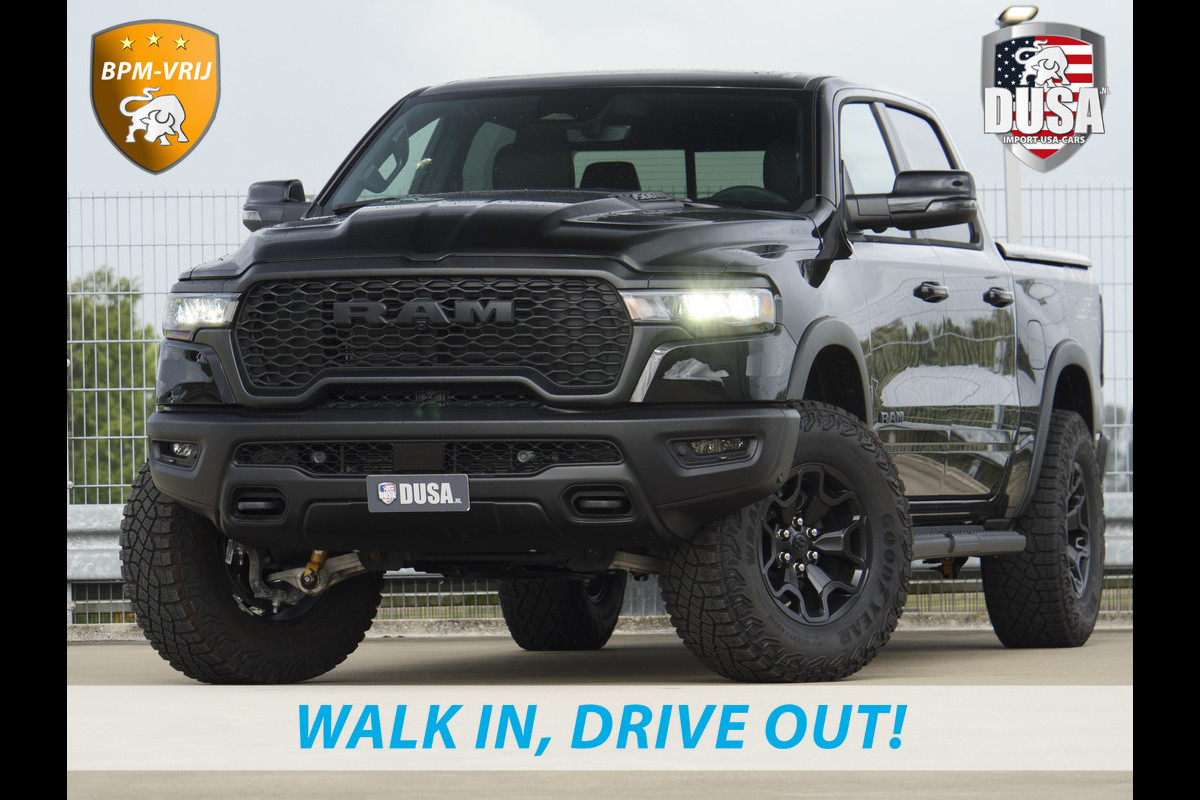 Dodge Ram | 1500 | Rebel | Night | 4x4 | Crew Cab | 3.0L Twin-turbo I6 | BPM-VRIJ  | Pano | Harman Kardon | Leder interieur Getoonde accessoires zijn verkrijgbaar tegen meerprijs