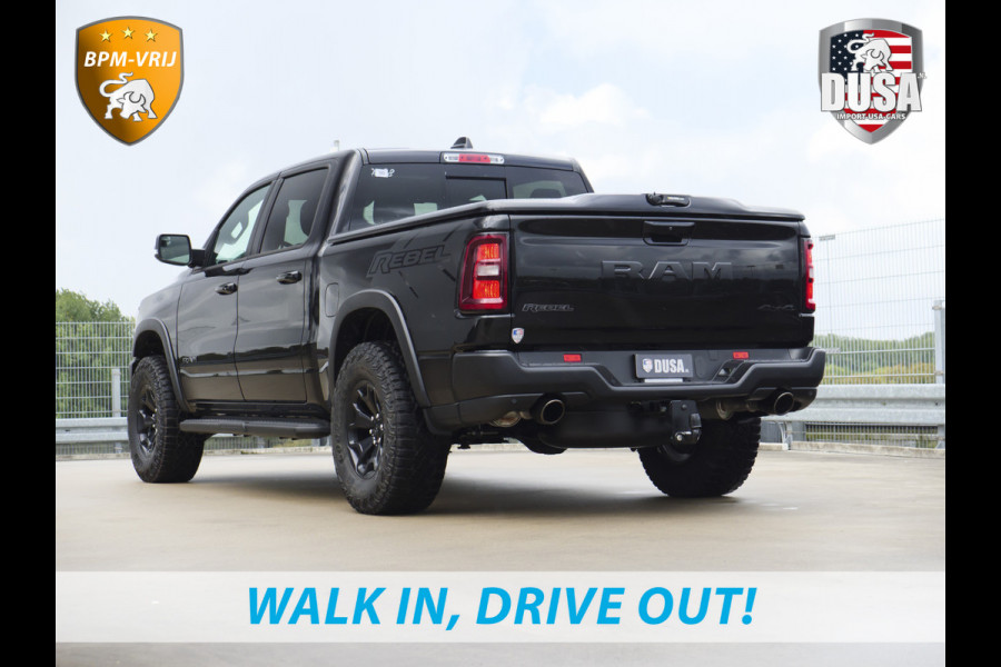 Dodge Ram | 1500 | Rebel | Night | 4x4 | Crew Cab | 3.0L Twin-turbo I6 | BPM-VRIJ  | Pano | Harman Kardon | Leder interieur Getoonde accessoires zijn verkrijgbaar tegen meerprijs