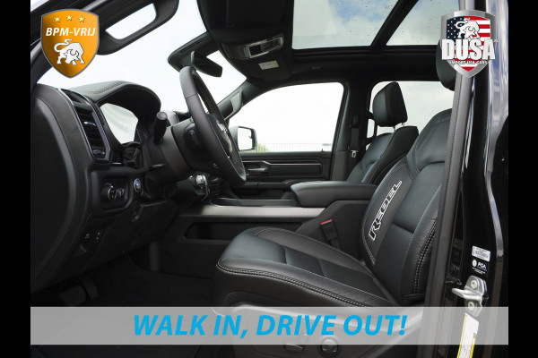 Dodge Ram | 1500 | Rebel | Night | 4x4 | Crew Cab | 3.0L Twin-turbo I6 | BPM-VRIJ  | Pano | Harman Kardon | Leder interieur Getoonde accessoires zijn verkrijgbaar tegen meerprijs
