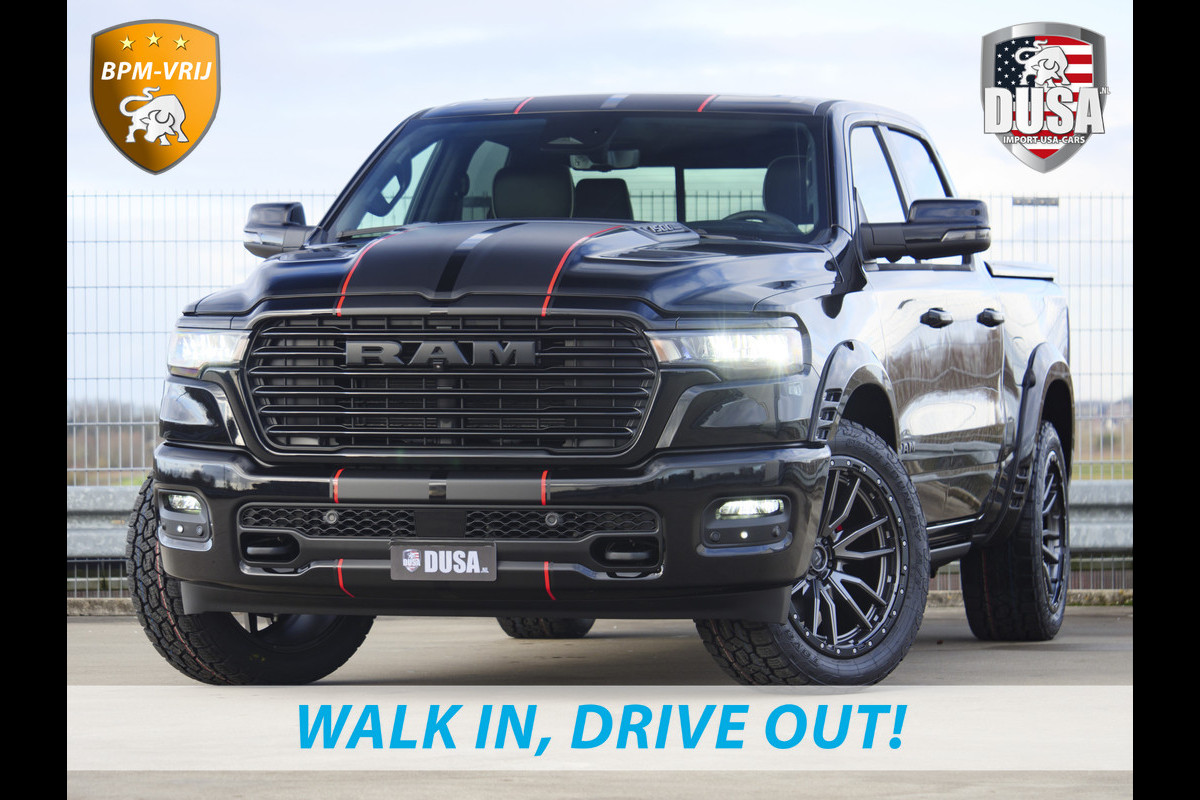 Dodge Ram | 1500 | Laramie | Premium Night | 3.0L I6 Hurricane | 4X4 | BPM-VRIJ | BPM-VRIJ | Niveau regeling | Passenger Display | Getoonde accessoires zijn verkrijgbaar tegen meerprijs