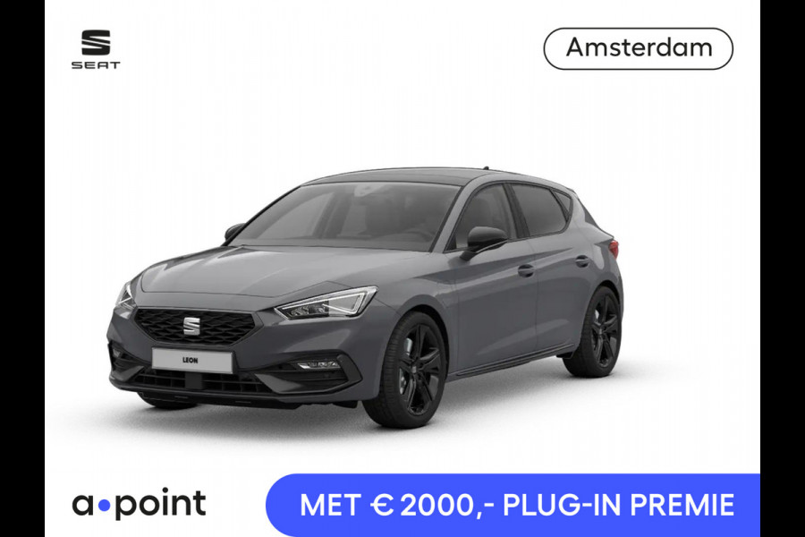 Seat Leon 1.5 TSI e-Hybrid FR Business | Graphene Grey | Black Pack | Glazen schuif-kanteldak | Safe & Driving Pack | C2K - Velgen 'Black Pack', 18 inch