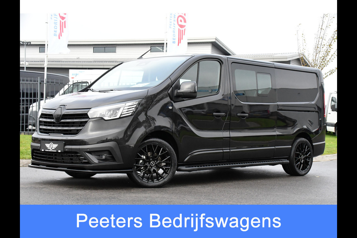 Renault Trafic 2.0 170 L2H1 DC Black Edition Extra Cruise, Camera, Carplay, LED, 170pk, Stoelverwarming, 2 x Schuifdeur, NAVI, Automaat, Clima, Uniek!