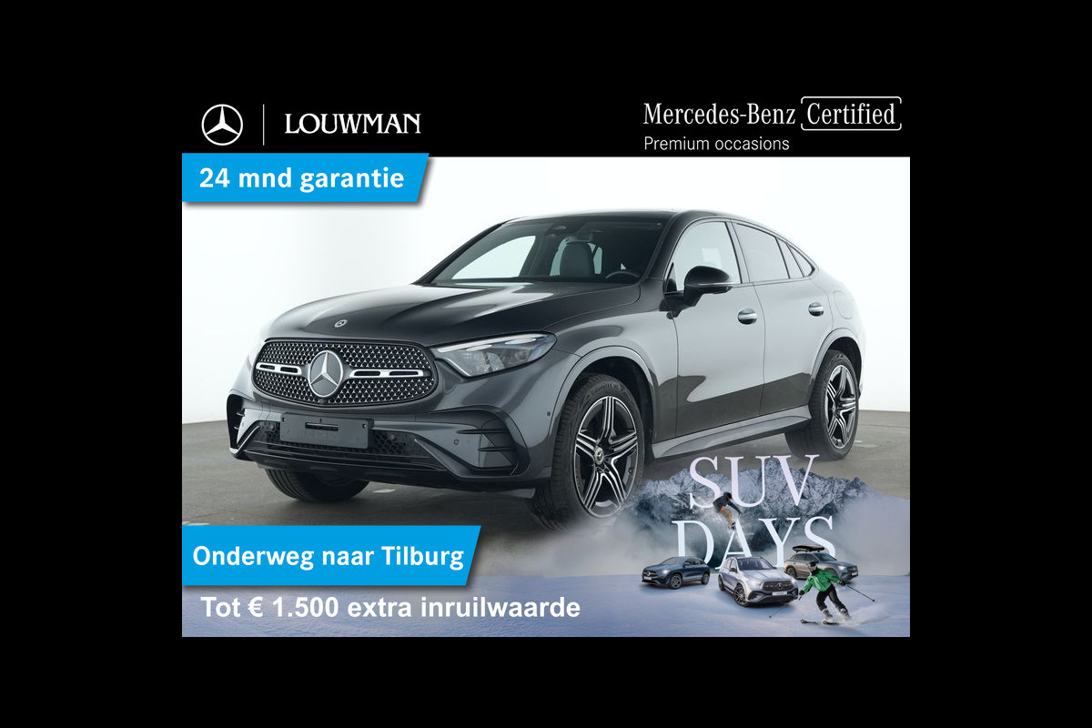 Mercedes-Benz GLC Coupé 300 e 4MATIC AMG Plug-In Hybride AMG Line Premium Plus | Night Pakket | Trekhaak | Alarm Klasse 3 | Distronic | Panorama Schuif-Kanteldak. Inclusief 24 maanden MB Certified garantie voor Europa.