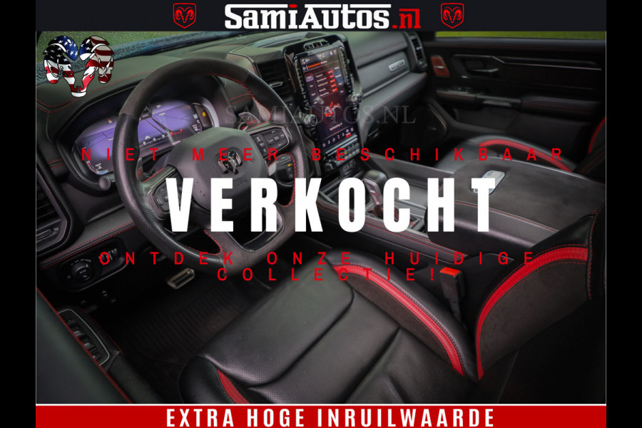 Dodge Ram 1500 TRX 702 PK 6.2 V8 | RED LINE | HELLCAT | RODE STIKSELS | BOM VOL | 4x4 Crew Cab | DUBBELE CABINE DC | 5 PERSOONS | DIAMOND BLACK PEARL | EERSTE EIGENAAR | TOP STAAT |