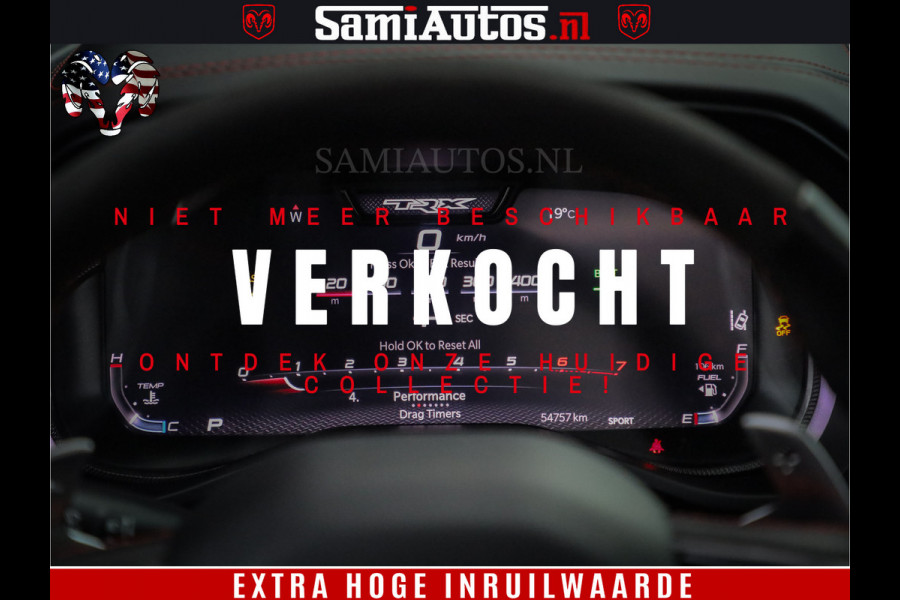 Dodge Ram 1500 TRX 702 PK 6.2 V8 | RED LINE | HELLCAT | RODE STIKSELS | BOM VOL | 4x4 Crew Cab | DUBBELE CABINE DC | 5 PERSOONS | DIAMOND BLACK PEARL | EERSTE EIGENAAR | TOP STAAT |