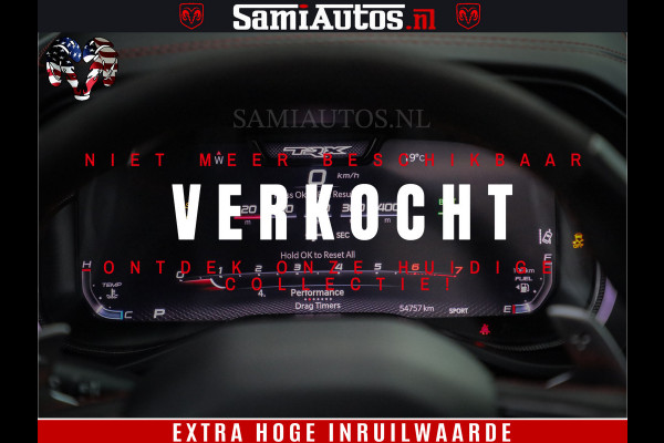 Dodge Ram 1500 TRX 702 PK 6.2 V8 | RED LINE | HELLCAT | RODE STIKSELS | BOM VOL | 4x4 Crew Cab | DUBBELE CABINE DC | 5 PERSOONS | DIAMOND BLACK PEARL | EERSTE EIGENAAR | TOP STAAT |