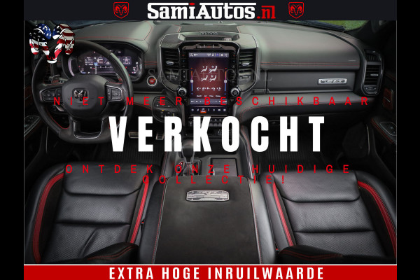 Dodge Ram 1500 TRX 702 PK 6.2 V8 | RED LINE | HELLCAT | RODE STIKSELS | BOM VOL | 4x4 Crew Cab | DUBBELE CABINE DC | 5 PERSOONS | DIAMOND BLACK PEARL | EERSTE EIGENAAR | TOP STAAT |