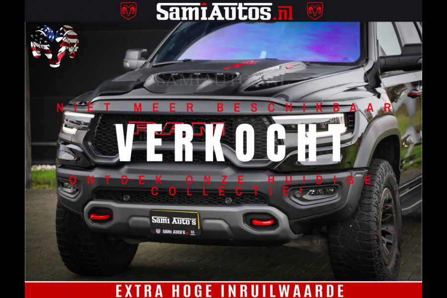 Dodge Ram 1500 TRX 702 PK 6.2 V8 | RED LINE | HELLCAT | RODE STIKSELS | BOM VOL | 4x4 Crew Cab | DUBBELE CABINE DC | 5 PERSOONS | DIAMOND BLACK PEARL | EERSTE EIGENAAR | TOP STAAT |