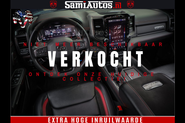 Dodge Ram 1500 TRX 702 PK 6.2 V8 | RED LINE | HELLCAT | RODE STIKSELS | BOM VOL | 4x4 Crew Cab | DUBBELE CABINE DC | 5 PERSOONS | DIAMOND BLACK PEARL | EERSTE EIGENAAR | TOP STAAT |