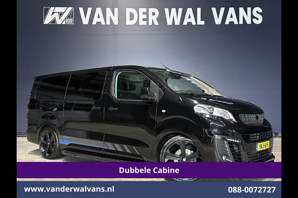 Peugeot Expert 2.0 BlueHDI 177pk Automaat L3H1 Dubbele cabine SPORT Euro6 Airco | 6-Zits | Leder | 2x Zijdeur Head up display, Navigatie, Camera, Apple Carplay, Android Auto, Xenon, LM velgen, Sidebars, Cruisecontrol, Trekhaak, Stoelverwarming, Parkeersensoren