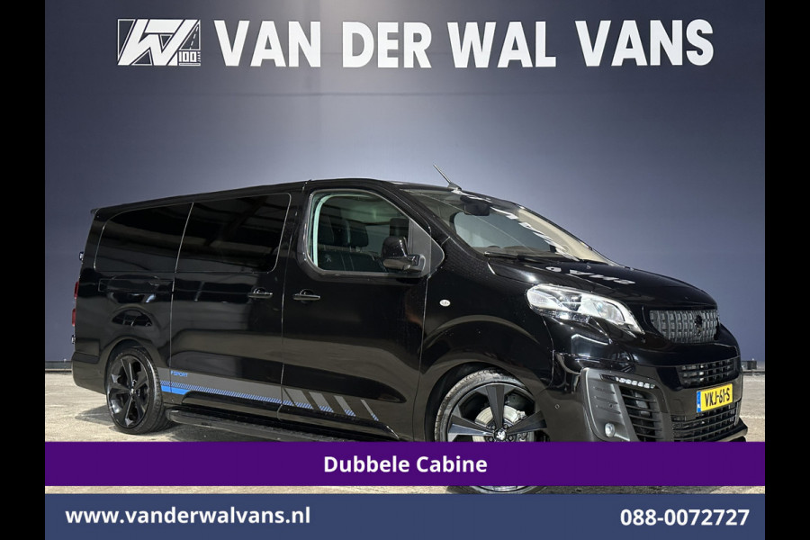Peugeot Expert 2.0 BlueHDI 177pk Automaat L3H1 Dubbele cabine SPORT Euro6 Airco | 6-Zits | Leder | 2x Zijdeur Head up display, Navigatie, Camera, Apple Carplay, Android Auto, Xenon, LM velgen, Sidebars, Cruisecontrol, Trekhaak, Stoelverwarming, Parkeersensoren