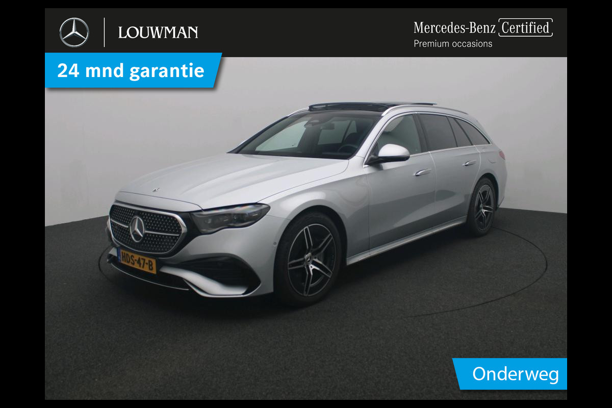 Mercedes-Benz E-Klasse Estate 300 e AMG Plug-In Hybride AMG Line | Panorama Schuif-Kanteldak | Trekhaak | Memory Voor Stoelen | Burmester® | Alarm | Lederen Bekleding. Inclusief 24 maanden MB Certified garantie voor Europa.