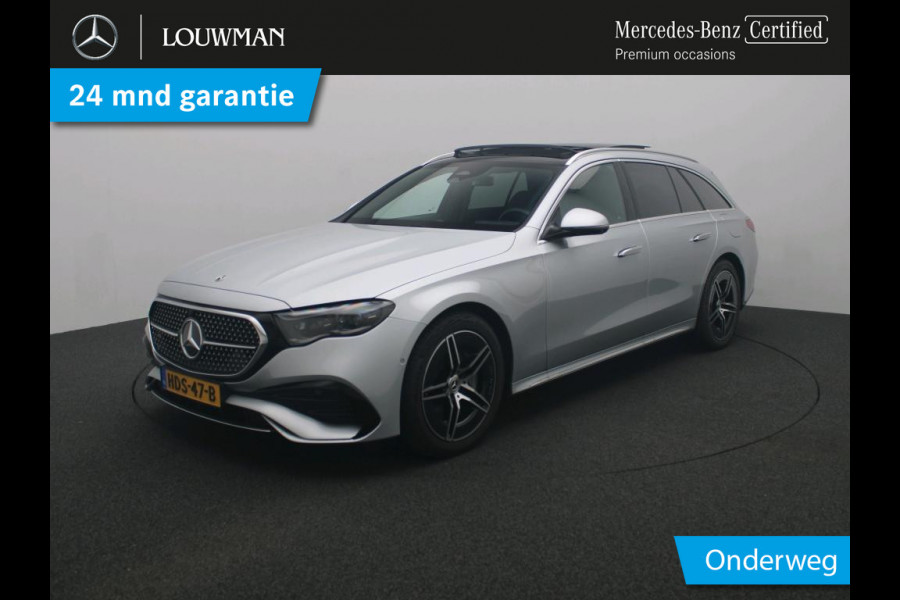 Mercedes-Benz E-Klasse Estate 300 e AMG Plug-In Hybride AMG Line | Panorama Schuif-Kanteldak | Trekhaak | Memory Voor Stoelen | Burmester® | Alarm | Lederen Bekleding. Inclusief 24 maanden MB Certified garantie voor Europa.