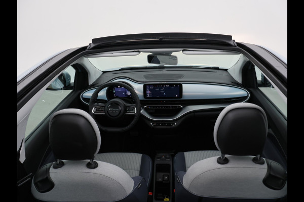 Fiat 500C 42 kWh Aut. *CELESTIAL BLUE* + STOELVERW. | CAMERA | 17 INCH | APPLE CARPLAY