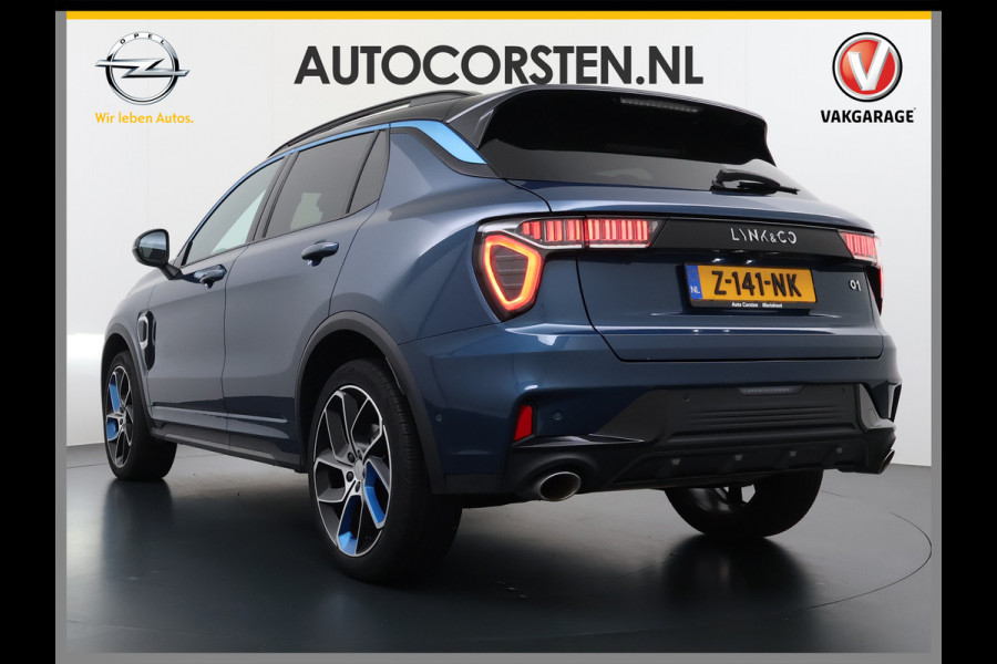 Lynk & Co 01 AUT-7 261pk PHEV Zwarte-Hemel Pano-Schuifdak Lmv 20" 360°Camera Apple Carplay Android Auto Adap.Cruise Navi Pdc Ecc Keyless Led  Elek.Memory.Stoel File assistent Dodehoek detector Elektrisch bedienbare achterklep Rijstrooksensor Wifi Verkeersbord detectie 425Nm koppel 3,7kw laadvermogen 1.800KG-Trekvermogen! €44.880 Nieuwprijs 1e Eigenaar Origineel NLse auto!