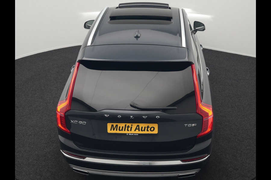 Volvo XC90 T8 Twin Engine AWD Inscription 7 Persoons 394pk Plug In Hybrid Dealer O.H PHEV | Panodak | Adaptive Cruise | Luxe Lederen Comfortzetels Massage & Ventilatie | Head Up | 360 Camera | Harman Kardon | Blis | Apple Carplay | Navigatie |