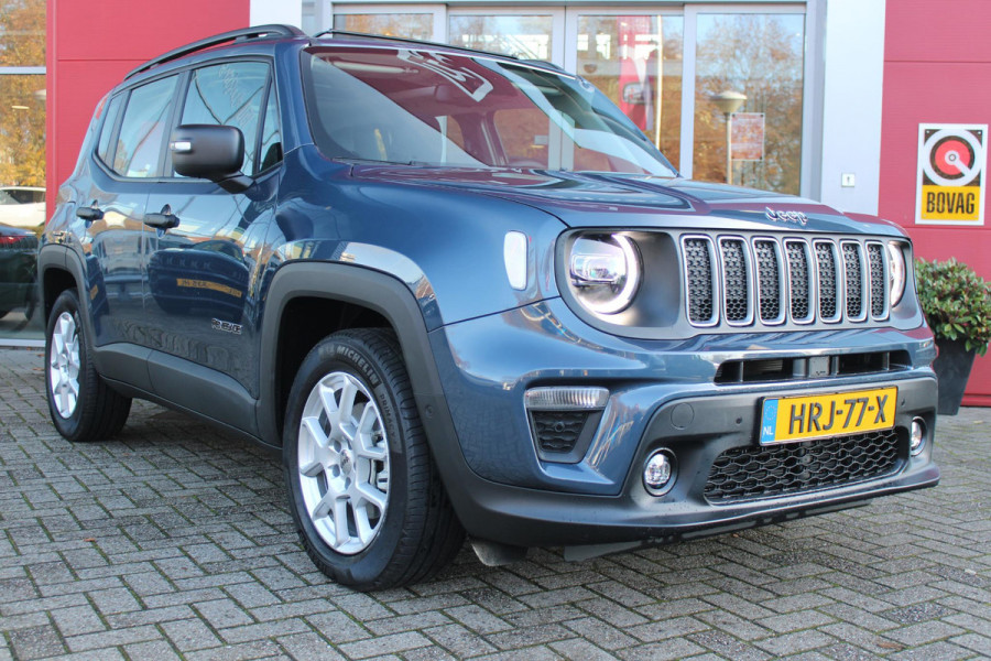 Jeep Renegade 1.5T 130PK e-Hybrid ALTITUDE | DRAADLOZE APPLE CARPLAY/ANDROID AUTO | PANORAMISCH SCHUIF/KANTEL DAK | FULL LED KOPLAMPEN | DODEHOEK DETECTIE | ADAPTIVE CRUISE CONTROL | LICHTMETALEN VELGEN 17" | ACHTERUITRIJ CAMERA | DAB+ RADIO | NAVIGATIE | PARKEERSENSOREN VOOR + ACHTER | AUTOMATISCH INPARKEREN | KEYLESS ENTRY/START |