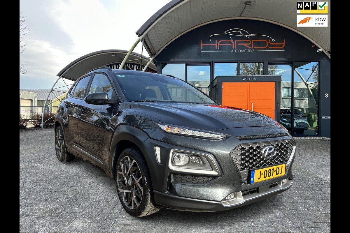 Hyundai Kona 1.6 GDI HEV Premium Trekh Leer Head Up Rijklaarprijs incl. onderhoudsbeurt / 4 nw banden