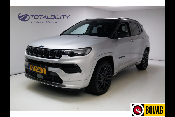 Jeep Compass 4xe 240 Plug-in Hybrid Electric S | Leer | 19 Inch All-season | Stoel- Stuurverwarming Navigatie, Adaptive Cruise, Elektrische achterklep, Camera