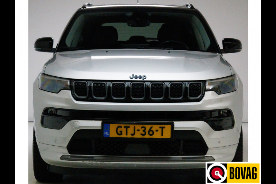 Jeep Compass 4xe 240 Plug-in Hybrid Electric S | Leer | 19 Inch All-season | Stoel- Stuurverwarming Navigatie, Adaptive Cruise, Elektrische achterklep, Camera