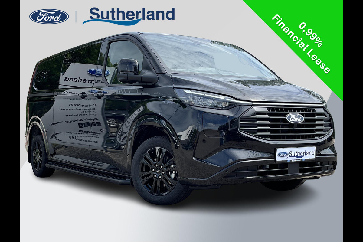 Ford Transit Custom 320 2.5 PHEV L2H1 Black Platinum DC Prijs is excl. incl. BPM Ford Voorraad | SCI | 233pk | Netto bijtelling 2025 vanaf 461,- per maand! | Driver Assistance Pack Ultimate | Dubbele Zijschuifdeuren | Ford Voorraad
