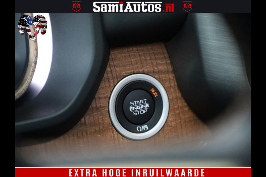 Dodge Ram 1500 BLACK OPS LONGHORN 5.7 V8 HEMI | 8820KM! | BOM VOL | HUD | LUCHTVERING | PANO | 200L LPG | ADAPTIVE CRUISE | DIGI VIRTUAL CLUSTER | CARPLAY | 3500KG | HEADUP | CREW CAB DUBBELE CABINE | 5 PERSOONS | ZWART MET BRUIN LEDER | Z.G.A.N