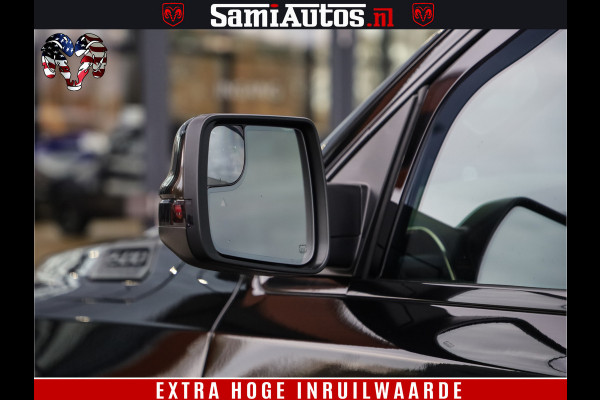 Dodge Ram 1500 BLACK OPS LONGHORN 5.7 V8 HEMI | 8820KM! | BOM VOL | HUD | LUCHTVERING | PANO | 200L LPG | ADAPTIVE CRUISE | DIGI VIRTUAL CLUSTER | CARPLAY | 3500KG | HEADUP | CREW CAB DUBBELE CABINE | 5 PERSOONS | ZWART MET BRUIN LEDER | Z.G.A.N