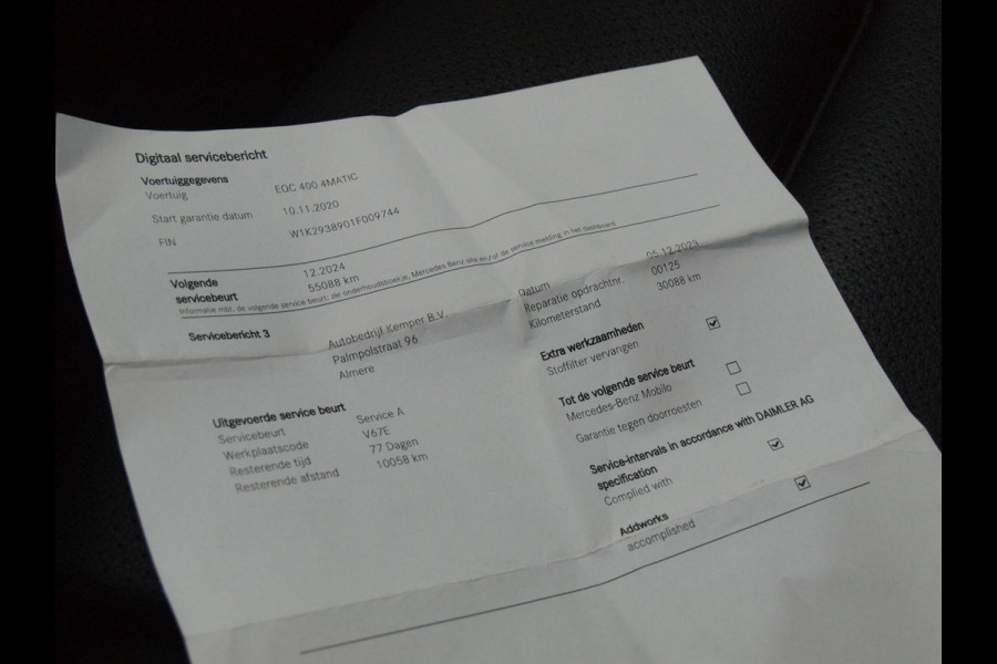 Mercedes-Benz EQC 400 4MATIC Business Solution 80 kWh | Schuifdak | Camera | Apple Carplay | Treeplanken | NL-Auto |