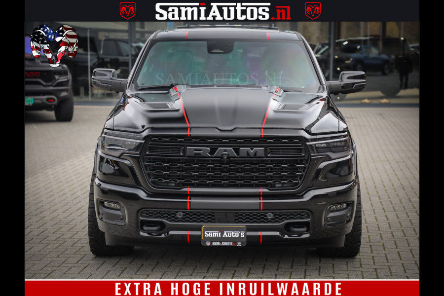 Dodge Ram 1500 Limited Night High Output 540HP 706Nm | Massage + Full Option | De Meest Luxe en Volle Pick-Up in zijn Klasse | Comfortabele Dubbele Cabine met Royale 5 Zitplaatsen | BPM vrij | Nu Leverbaar uit Voorraad | Voorraad Nr 2357 - 5182