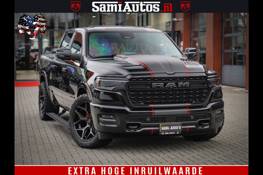 Dodge Ram 1500 Limited Night High Output 540HP 706Nm | Massage + Full Option | De Meest Luxe en Volle Pick-Up in zijn Klasse | Comfortabele Dubbele Cabine met Royale 5 Zitplaatsen | BPM vrij | Nu Leverbaar uit Voorraad | Voorraad Nr 2357 - 5182