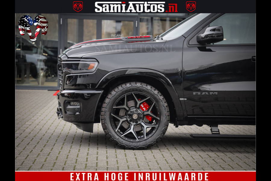 Dodge Ram 1500 Limited Night High Output 540HP 706Nm | Massage + Full Option | De Meest Luxe en Volle Pick-Up in zijn Klasse | Comfortabele Dubbele Cabine met Royale 5 Zitplaatsen | BPM vrij | Nu Leverbaar uit Voorraad | Voorraad Nr 2357 - 5182
