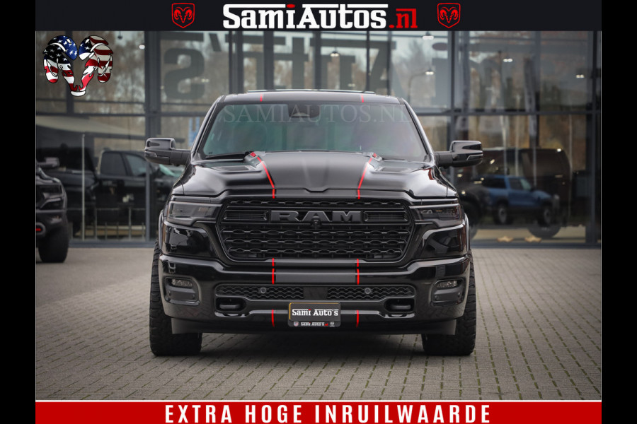 Dodge Ram 1500 Limited Night High Output 540HP 706Nm | Massage + Full Option | De Meest Luxe en Volle Pick-Up in zijn Klasse | Comfortabele Dubbele Cabine met Royale 5 Zitplaatsen | BPM vrij | Nu Leverbaar uit Voorraad | Voorraad Nr 2357 - 5182