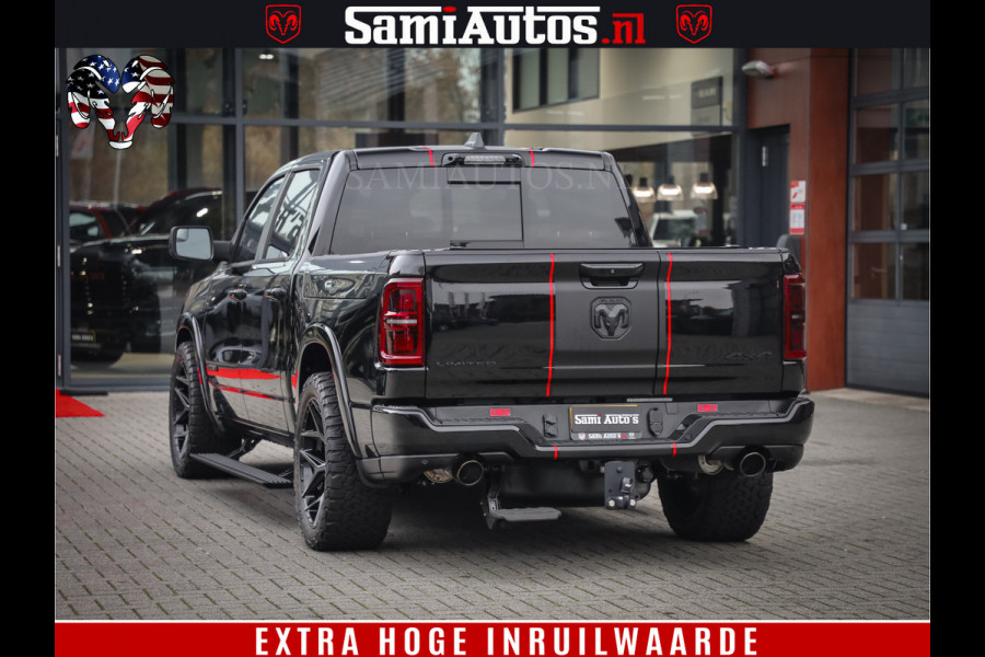 Dodge Ram 1500 Limited Night High Output 540HP 706Nm | Massage + Full Option | De Meest Luxe en Volle Pick-Up in zijn Klasse | Comfortabele Dubbele Cabine met Royale 5 Zitplaatsen | BPM vrij | Nu Leverbaar uit Voorraad | Voorraad Nr 2357 - 5182